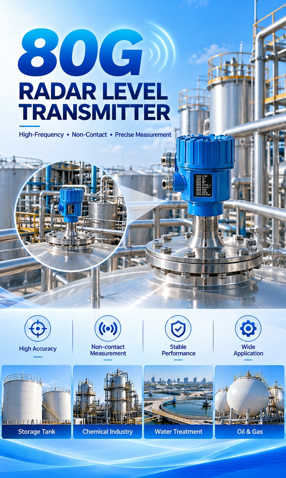 Últimos casos de empresas Transmissor de Nível Mercado: Transmissores de Nível de Radar Nuoyingjiaye para Medição de Nível Industrial Confiável