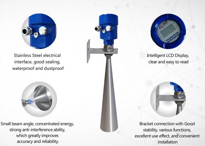 Sensor de nível de material de nível de radar de alta precisão 26GHz Transmissor de nível de radar 4