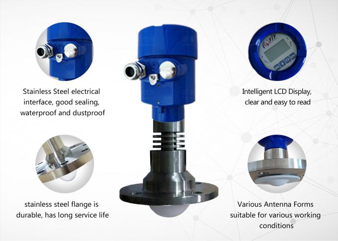 Radar de alta frequência Nível Transmissor Radar de onda Sensor de nível sólido Radar guiado Nível de sinal Medidor 4